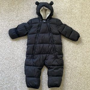 Baby GAP 100% Recycled Heavy Weight Puffer One-Piece BLACK 6-12m